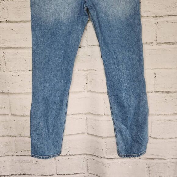 Madewell Distressed High Rise Straight The Perfect Vintage Jeans Blue Size 28 - Picture 6 of 11
